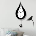 Miniatyrbild 4 av 5: Svart vattendroppe Modern Minimalistisk Kreativ Swing Väggklocka Kreativ Mode Väggklocka Sovrumsväggklocka，Dekorativ W