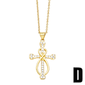 Miniatyrbild 5 av 5: Halsband Vintage Zircon Cross Modesmycken Ac8768 C