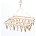 Miniatyrbilde 1 av 4: Vindtett 32 klips sammenleggbart plaggstativ i plast (beige),