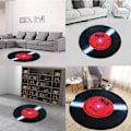 Miniatyrbillede 2 af 5: 80 cm Vinyl Record Soveværelse Gulvmåtte - Rød skive, Rund Anti-Slip måtte，Til toiletter, toiletter osv.