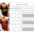 Pikkukuva 4 / 4: Naisten uimapuku korkeavyötäröinen Push Up set Red M