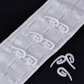 Miniatyrbillede 3 af 5: Piao 200stk Gardinkrog Pakker Plast Gardinkroge Gardinstangkrog Til badeforhæng / Draperier / Vinduesgardiner / Blyantfolder, 28 X 12 Mm