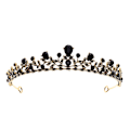 Miniatyrbillede 5 af 5: Brudekrone Hovedbeklædning Bryllup Fødselsdag Krone Hovedbeklædning Sort Rhinestones Retro Luksus hår
