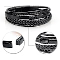 Miniatyrbilde 2 av 5: Menns håndvevde armbånd mote skinnsmykker black