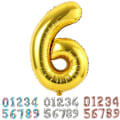 Miniatyrbillede 1 af 5: Golden Number Ballon 6