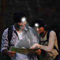 Miniatyrbillede 2 af 5: M1-BL1-Sort trådløs bluetooth hat led lys udendørs belysning hovedmonteret lys