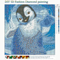 Pikkukuva 2 / 5: Tee-se-itse 5D diamond painting numeroiden mukaan Sarjat Täysi pyöreä Pora tekojalokivi Picture Art Craft Kodin seinäkoristelu Tanssipingviini 30x30cm,