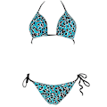 Miniatyrbild 2 av 4: Kvinnor Sexig Bikinithong Set Vadderade Push Up Badkläder Leopard Blue M