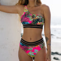 Miniatyrbild 2 av 5: Print Badkläder Vadderat Bikini Set Beach Rose Red XL