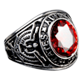 Miniatyrbillede 2 af 5: Ring Punk Oval Form Rhinestone Indlagt Punk Klassisk Ring Til Fest Black 9