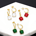 Pikkukuva 2 / 4: Korvakorut Vintage Zircon Square Muotikorut Ac10272 Red