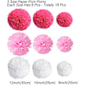 Pikkukuva 3 / 5: 18 paperikukkapallon set Pink