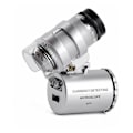 Miniatyrbild 1 av 5: Mini Pocket Microscope 60X Portable Handheld Magnifier Juvelerare LED-förstoringsglas - Silver