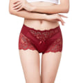Miniatyrbilde 1 av 3: Dame blonder franske truser Boxershorts Undertøy Wine Red M