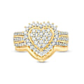 Miniatyrbild 2 av 5: Mode Kvinnor Cubic Zirconia Inlagd Hjärta Finger Ring Bröllopsfest Smycken Present Golden US 9