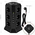 Miniatyrbild 4 av 5: EU svart med USB EU 12 bitar 3 lager 5 USB -portar Överbelastnings- och överspänningsskydd,