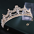 Miniatyrbilde 3 av 4: Brudekrone Hodeplagg Bryllup Bursdag Krone Hodeplagg Rhinestones Retro Luksus Hårtilbehør For