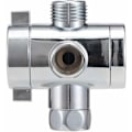 Miniatyrbilde 5 av 5: 1/2'' 3-veis T-adapter T-adapter T-ventil Justerbart dusjhode Dusjarmmontert baderomsventil maskinvaretilbehør，Fone