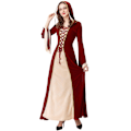 Miniatyrbillede 3 af 5: Kvinder Witch Vampire Cosplay Retro Maxikjole med snoretræk XL