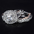 Miniatyrbilde 4 av 5: 2 stk Fingerringer Firkantede Rhinestone Dame Glitrende Galvanisering Prinsesse Ringer Til Bryllup US 9