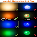 Pikkukuva 5 / 5: Ledgu10 Rgb-pistelamppujen väriä vaihtavat led-polttimot Rgbw himmennettävät lämpimän valkoiset (2700k-6500k) led-kohdevalot - Infrapunakaukosäädin mukana (pakkaus