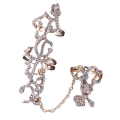 Miniatyrbilde 1 av 5: Dame Ring Dobbel Full Finger Rose Ett stykke Punk Sparkling Knuckle Armor Ring For Cosplay Golden