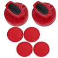 Hockeyspillbord 94MM Slider Pusher Sett med 4 Pucker Stor Rød