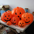 Miniatyrbild 4 av 5: Halloween-lykta i plast, utomhus, lysande pumpa-hink, dekoration med ljus 18CM