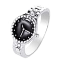 Miniatyrbild 1 av 4: Watch Shape Rhinestone Alloy Pointer Round Dial Par Finger Ring För Cocktail Party Silver US 9