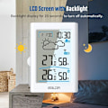 Miniatyrbild 3 av 5: Trådlös väderstation med utomhussensor, digital termometer, inomhus- och utomhushygrometer, omgivande termometer