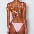 Miniatyrbild 4 av 5: Dam Push-up vadderad bikini Set Strappy Baddräkt Strandkläder Pink M