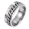 Miniatyrbillede 4 af 5: Unisex Fashion Titanium Stål romertal Twist Chain Ring Party smykker gave Golden US 11
