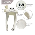Miniatyrbilde 4 av 5: Ear Moving Jumping Hat Funny Plush Ghost Hat Movable Ears Hat White Ghost