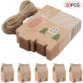 Miniatyrbild 2 av 5: 50 stycken julfestförpackningar, julklappspåsar av kraftpapper, presentförpackningar för bröllopsfavoriter, för presentförpackning, ca.