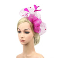 Miniatyrbilde 5 av 5: Faux Feather Net Garn Hatt Ensfarge Fascinator Bryllup Tea Party Hodeplagg Hårpynt For Black