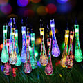 Miniatyrbild 1 av 5: -5 Meter 20 Lights Solar Teardrop String Lights Vattentät Utomhusdekoration Landskap Trädgård Festligt bröllop -5 Meter 20 Lights