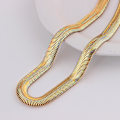 Miniatyrbilde 3 av 4: 18k gult gull Twist Bone Snake Chain Halskjede 8 mm 25 tommer for menn kvinner