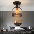 Miniatyrbillede 4 af 5: Industriel loftslampe E27 LED lys pendel uden lyskilde, gang gang indgang altan jern art