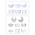 Miniatyrbillede 4 af 4: 6 Stk Hvide Masker Diy Masquerade Masker Halloween Ansigtsmasker