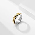 Miniatyrbilde 2 av 4: Giftering Stjerne Måne Roterbar Unisex Rund Match Finger Ring For Dating Rose Gold US 11