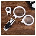 Miniatyrbild 3 av 5: Upplyst läsförstoringsglas med 3 linser: x2,5, x5 & x16 - Upplyst förstoringsglas för äldre, svetsning, stämplar, insekter, J