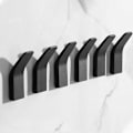 Miniatyrbillede 3 af 4: 6 stk aluminium kroge til køkkenbadeværelse uden huller (sort)