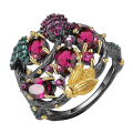 Miniatyrbilde 1 av 4: Gothic Faux Ruby Tree Branch Bee Kvinner Finger Ring Party Bankett Smykker Gave US 10