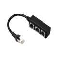 Miniatyrbillede 2 af 5: RJ45 1 til 3 Ethernet LAN netværkskabel, RJ45 han 1 til 3 femLAN Ethernet kabeladapter til beskyttelse af enhedsport.