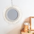 Miniatyrbilde 3 av 5: Dekorativt hengende speil vevd frynser Elegant Bohemia Style Tapestry Mirror Home Decor