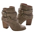 Miniatyrbillede 1 af 2: Kvinder spænde ankelstøvler Mid Block Heel Booties Sko Khaki 42