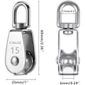 Miniatyrbillede 4 af 5: 4 stykker af M15 rustfrit stål enkelt remskive rustfri anti-korrosions drev wire remskive wire remskive,