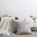 Miniatyrbillede 2 af 5: Dekorativ sofa pudebetræk, sofa tyk pude pudebetræk, firkantet grå luksus pude 2 sæt 30*50 cm Violet