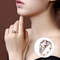 Miniatyrbilde 3 av 5: Kvinner Ring Faux Morganite Hollow Out smykker Galvanisering Langvarig fingerring til bryllup US 8