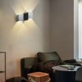 Miniatyrbillede 2 af 5: LED moderne væglampe 6W sort op-ned-natlampe til gangen i soveværelset - Varmt lys - Sort
